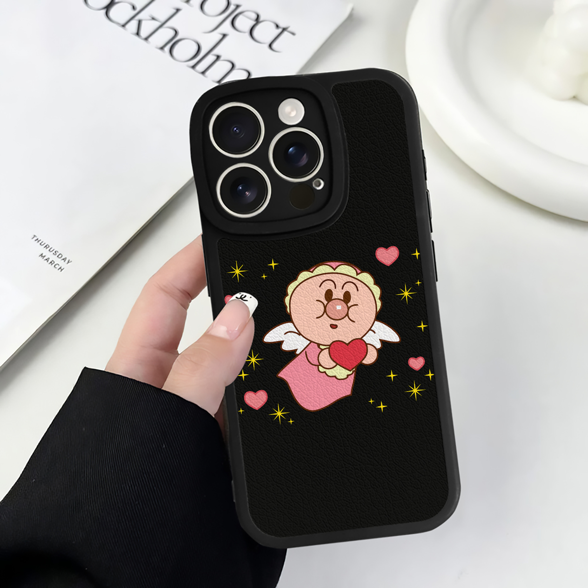 （画像用） アンパンマン Anpanman 【iPhone 16シリーズ対応】シリコンスマホケース（レザー調） 材質：シリコン